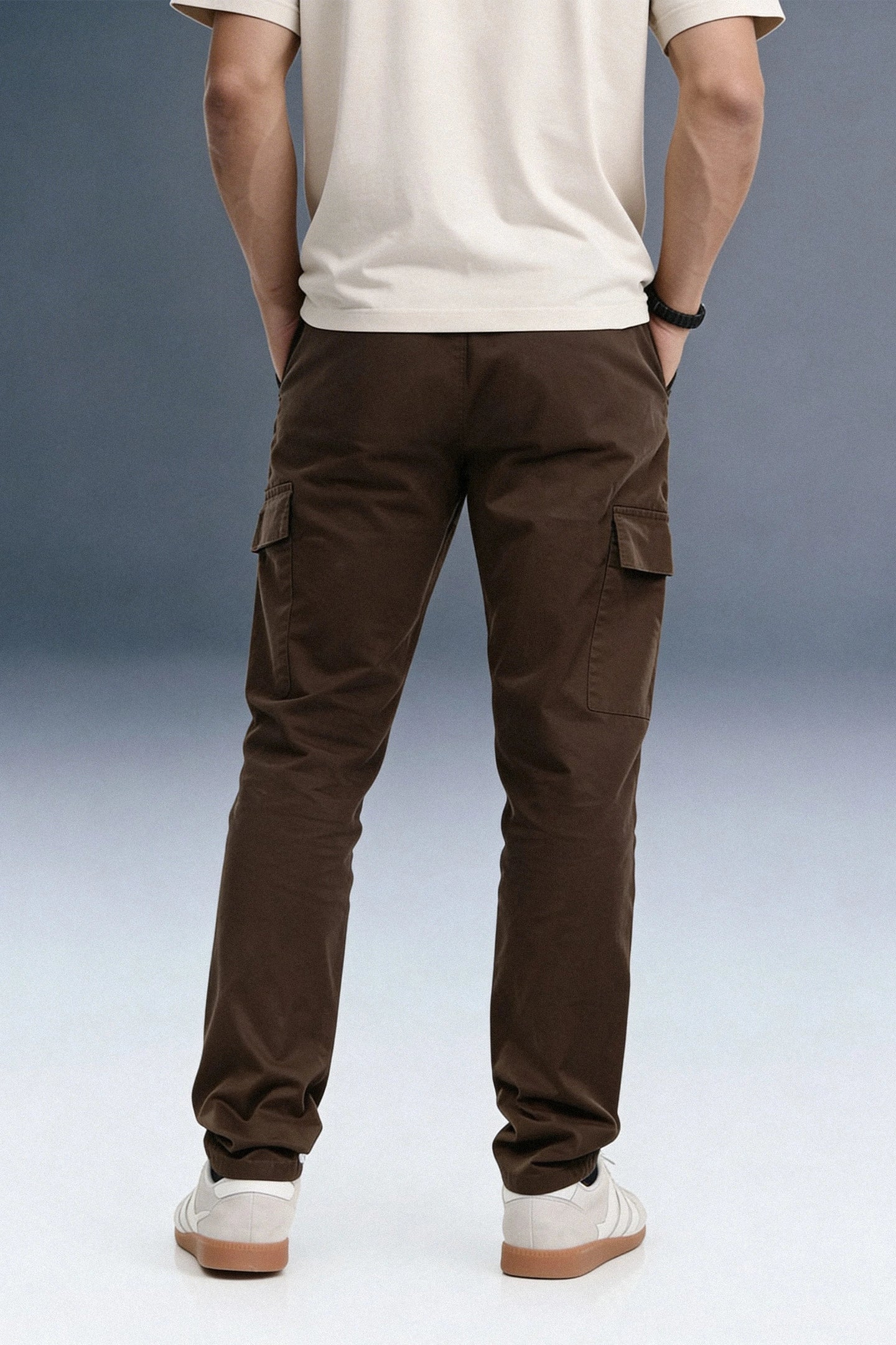 Brown Mid Rise Regular Fit Men's Cargo
