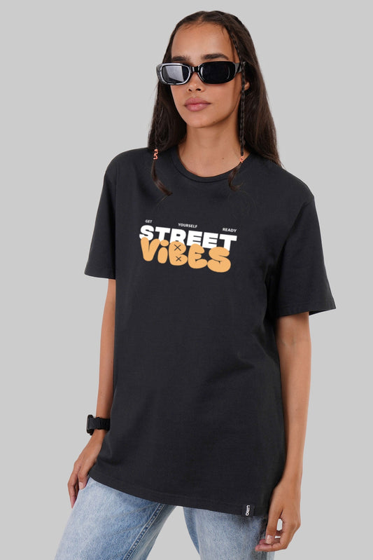 Street Vibes Black Boyfriend Fit T-Shirt Women