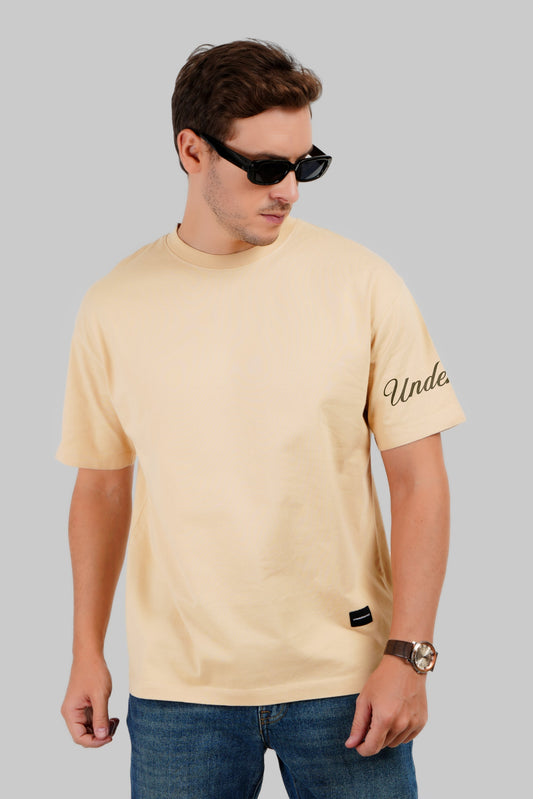 Break Norms Beige Oversized Fit T-Shirt Men